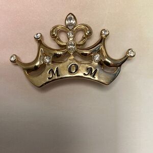 Crown “Mom” Brooch